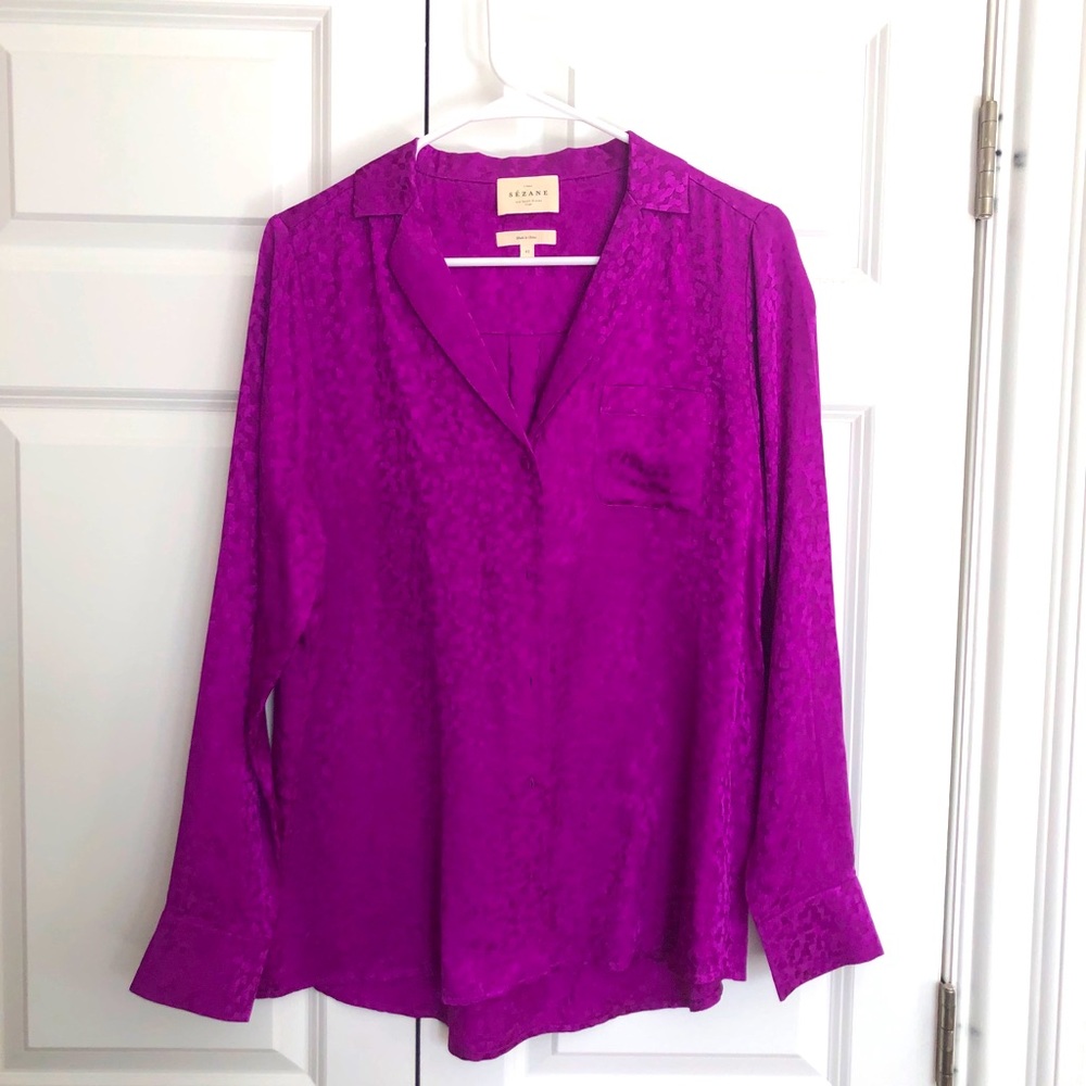 New Pink Silk Sezane Blouse (size 10)
